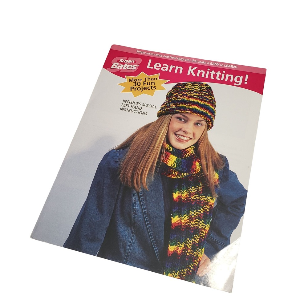 Susan Bates Learn Knitting! Booklet 30+ Projects Left Hand Instructions 2002